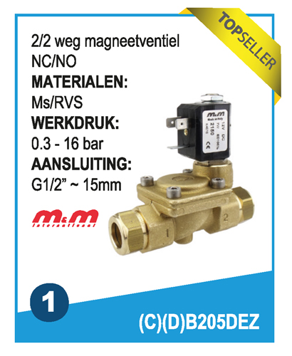 2/2 magneetventiel B205DEZ