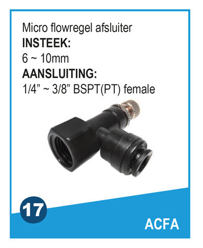 micro flowregelafsluiter ACFA food
