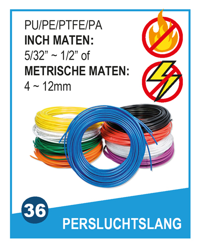 persluchtslang PU PA PE PTFE