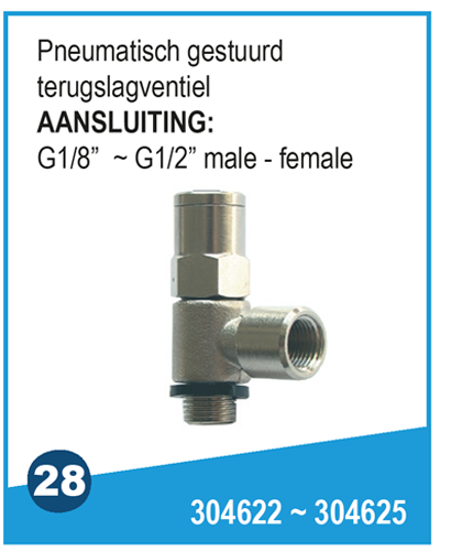 Terugslagventiel pneum. gest. 304622